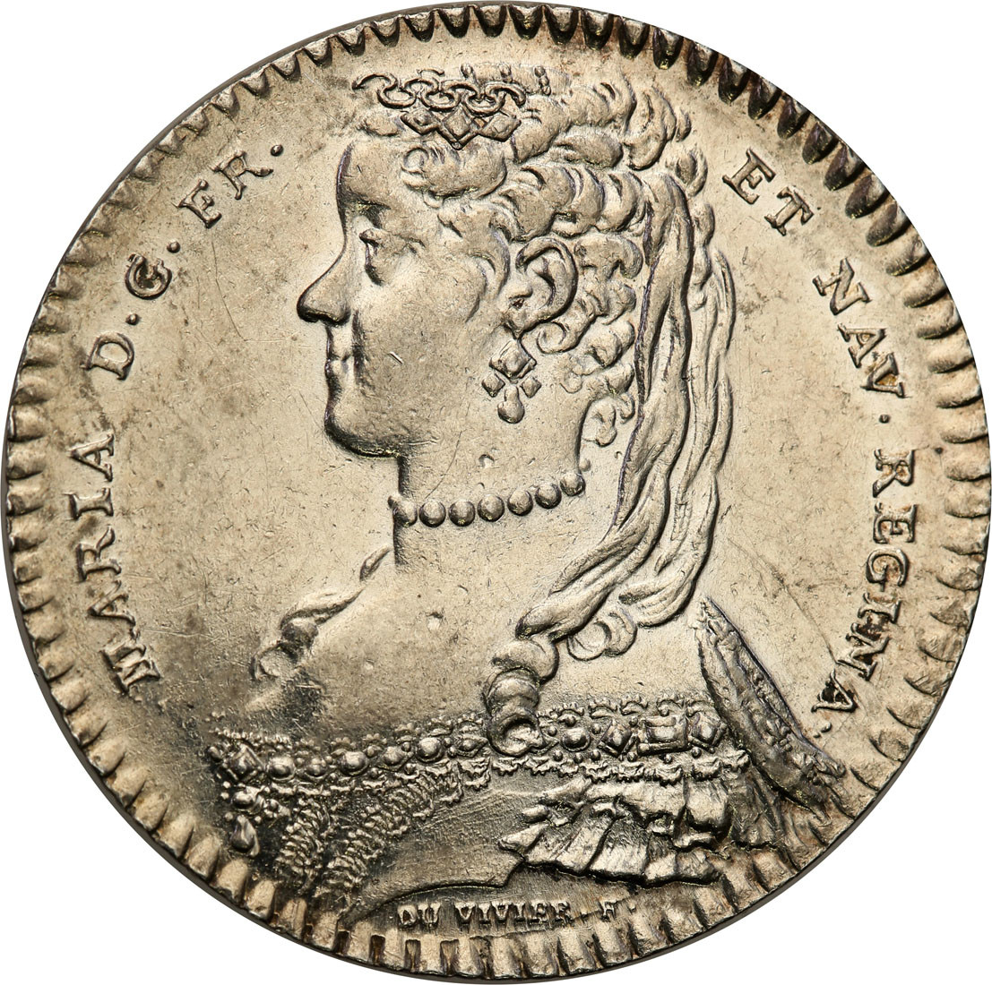 Polska, Francja. Maria Leszczyńska, królowa Francji. Medal 1743, srebro